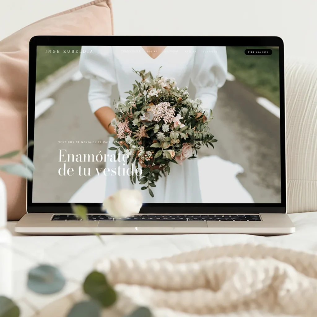 Diseño web elegante y branding emocional para moda nupcial