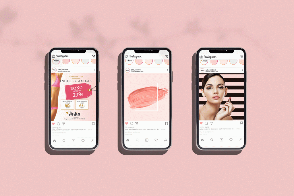 Diseño gráfico y estrategia visual para redes sociales de centro de estética avanzada
