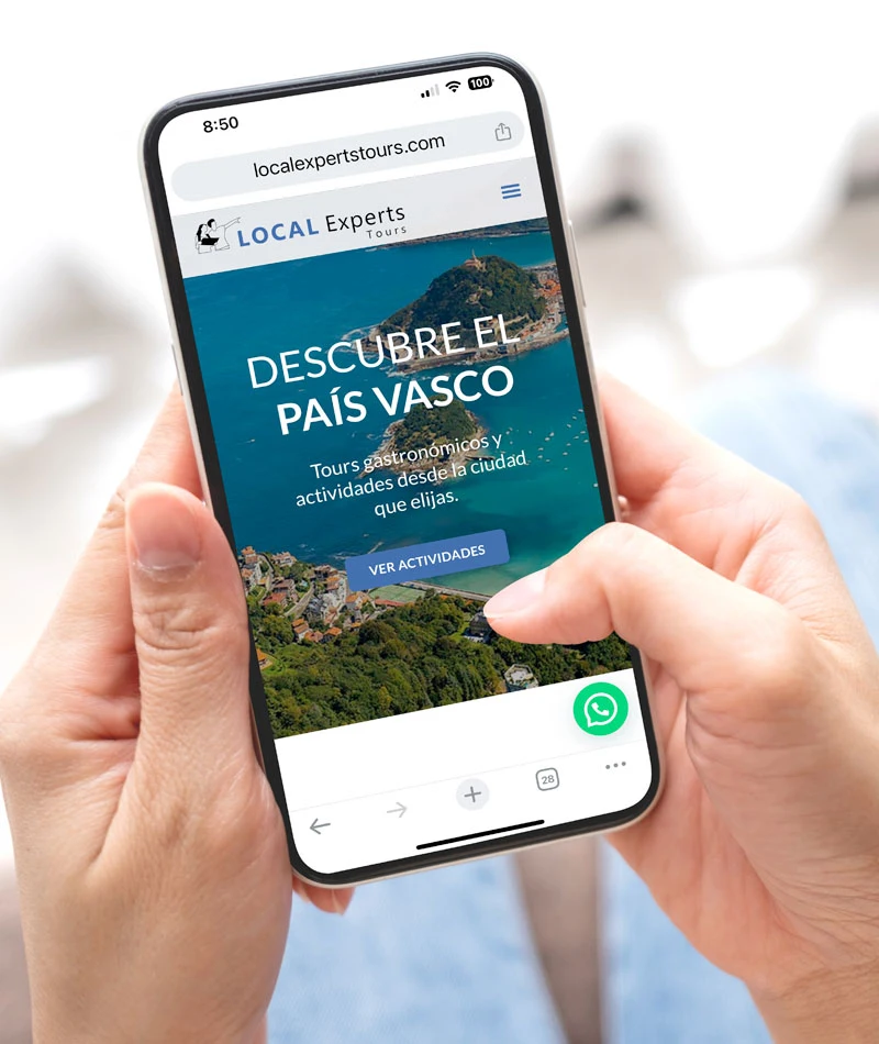 Diseño de sitio web para una empresa de tours en el País Vasco desarrollado por Gala&yo Agencia Creativa