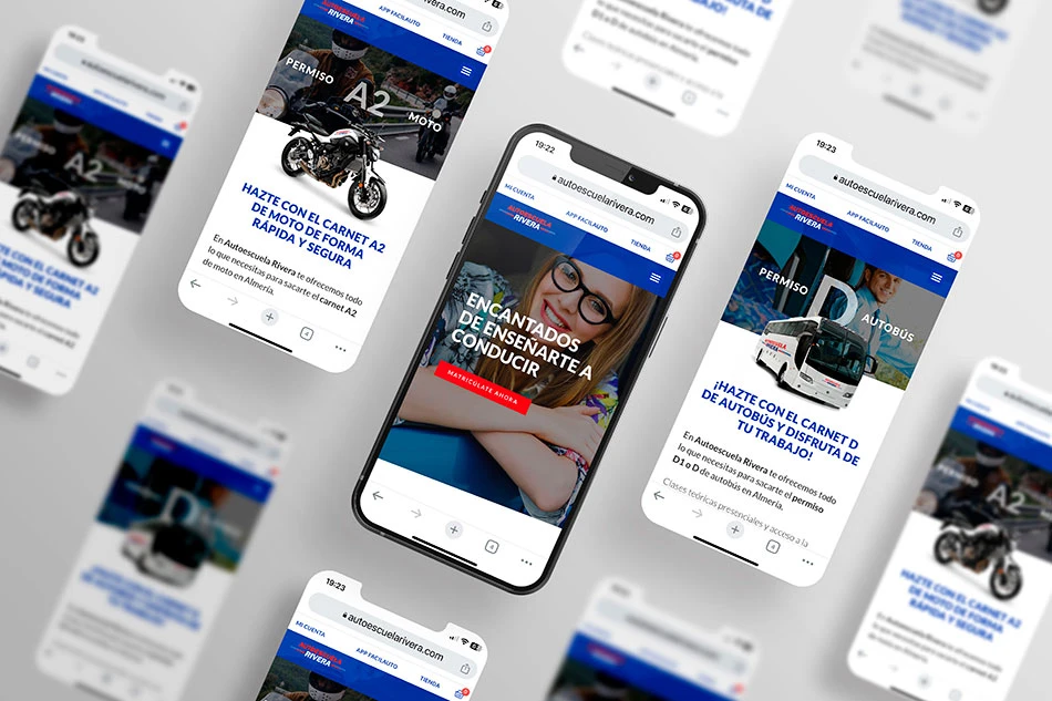 Diseño web responsive y experiencia usuario UX para autoescuela moderna