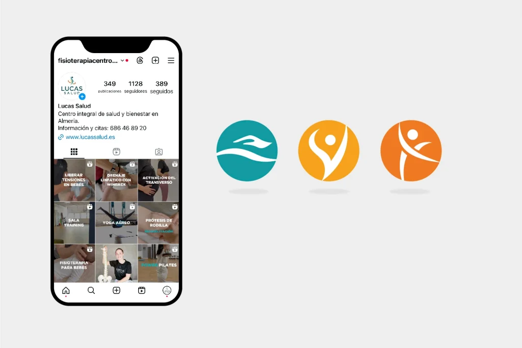 Diseño gráfico y gestión visual para redes sociales de clínica de salud y bienestar en Almería